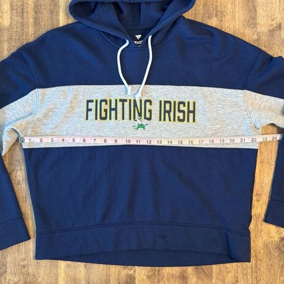 Notre Dame Fanatics Fighting Irish Hoodie Colorblock Pullover Blue Women's M - Picture 5 of 9